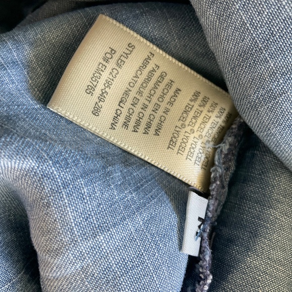 Anthropologie Cloth & Stone Chambray Button Down denim western boho summer layer - Picture 7 of 16